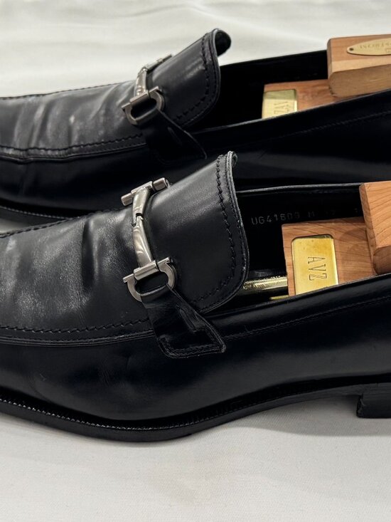 Salvatore Ferragamo Gancini Black Leather Loafers main image 8